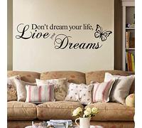Hinleise Wall Stickers DON'T DREAM YOUR LIFE, LIVE YOUR DREAMS Words Stickers