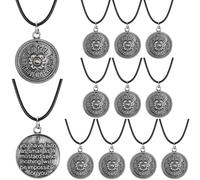 Hinly 12 Pcs Mustard Seed Necklace Bulk Christian Gifts Faith Mustard Seed Coin Necklace KeyChains Religious Inspirational Gift for Women Men Family Friends