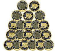 Hinly 20 Pcs Emergency Medical Services Challenge Coins Prayer Gift | Gold Enamel, Law Enforcement Police Firefighter Appreciation, Paramedic First Responder Tribute Token, Bulk Ceremony Gift