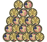 Hinly 20 Pcs Police Challenge Coin Saint Michael Law Enforcement Challenge Coin for Back to School Police Gifts Bulk Christmas Policeman Prayer Gift