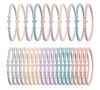 Hinly 30 Pcs Silicone Jesus Bracelets Bulk Cross Bracelets Gift Christian Faith Wristbands Braided Religious Easter Jewelry Gifts for Women Men Adults Church Baptism Confirmation, about 2.76 inches