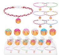 Hinly 6 Sets Baseball Drip Necklaces Gifts Bulk 18 Inches Three-Braid Rope Tornado Necklace Sports Titanium Necklace Baseball Drip Rope Accessories with Gift Cards for Sport Team Party Supplies