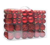 Hinmay Christmas Tree Decoration Ball, 100pcs Christmas Baubles Ornaments 3cm-6cm, Shatterproof Hanging Balls for Tree, Wedding, Party Pendants Gifts (Red)