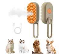 HINNVCL 2 Pcs Steam Cat Cordless 3-in-1 Silicone Massaging Grooming Brush, Cat Steam Brush, with Built-in Lithium Battery, Removes Static and Flying Pet Hair for Cats and Dogs