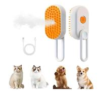HINNVCL 2 Pcs Steam Cat Cordless 3-in-1 Silicone Massaging Grooming Brush, Cat Steam Brush, with Built-in Lithium Battery, Removes Static and Flying Pet Hair for Cats and Dogs