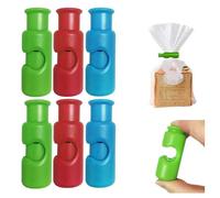 HINNVCL 6 Pcs Bag Clips Chip Clips Bag Clips Food Clips, 2024 New Squeeze Clips for Chips and Other Food Bags, Grip Sticks Bag Sealers, Snack Bread Closure Clip, Plastic Sealing Clip for Bread