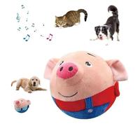 HINNVCL Active Moving Pet Plush Toy, 2024 New Interactive Dog Toys Talking Moving Dog Ball Toy Washable Cartoon Pig Plush Sound Electronic Herding Ball for Dogs Shake Bounce Boredom Toys