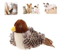 HINNVCL Interactive Chirping Bird Cat Toy, Automatic Chirping Flying Bird Cat Toy, Flapping Bird Cat Toy with Feather Tail, Chirping Bird Cat Toy Flapping Wings with Melody Chaser