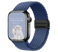 Hinnwer Strap Compatible with Apple Watch 49mm 46mm 45mm 44mm 42mm, Nylon Elastic Braided Band for Apple Watch SE 3/SE 2/SE/Ultra 3/Ultra 2/Ultra/iWatch Series 11/10/9/8/7/6/5/4/3/2/1 Midnight Blue