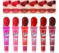 Hinourisha 6PCS Lip Stain Peel Off Lip Tint Stain Set Matte Liquid Tattoo Lipstick Lip Stain Tint Semi-permanent lip gloss Long Lasting Waterproof Non-Stick Cup Lip Gloss for Women Lip Makeup#178