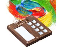 Hinourisha 8 Grid Portable Sketchbook Palette, Wooden Colour Palette Box, Mini Travel Paint Palette, Watercolor Pan Box Tray for Gouache, Acrylic Paint, Come with A Clip Record Beautiful Moments