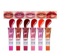 Hinourisha Peel Off Lip Stain Lip Tint 6 Colors, lip stain peel off Set, Tattoo Magic Color Lip Gloss Sets, Lip Gloss for Women Colorful Glossy Lipstick Waterproof Long Lasting Lip Make up Gift Box