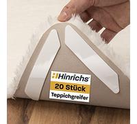 Hinrichs 20x20 inches Rug Gripper - Non-Slip Carpet Grippers - Self-Adhesive, White, for Laminate Floor, ideal as Rug Anti Slip