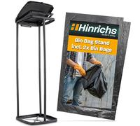 Hinrichs Bin Bag Stand 120L - Height-adjustable Garbage Bag holder with Lid & Clamping Ring for 120L Refuse Bags - Garbage Bag Holder with Lid incl. 2x 120L Bin Bags - Yellow Bag Stand