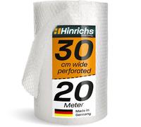 Hinrichs Bubble Wrap Roll 20 m x 30 cm Perforated - Ideal for Shipping, Packaging and Moving - 100% Recyclable - Bubble Wrap as Packaging Material - Padding Material
