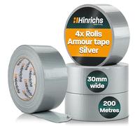 Hinrichs Heavy Duty Duct Tape 4 Rolls Silver 50m x 50mm - Extra Strong Waterproof Gaffer Tape for Indoor and Outdoor Use - Gorilla Tape Alternative for Repairs, DIY and More - Durable Duck Tape