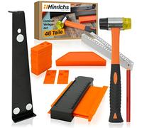 Hinrichs Laminate Flooring Tools - 46-Piece Complete Set - Floor Laying Tools - Parquet, Vinyl, Laminate Flooring Kit - Vinyl Flooring Tools - Tapping Block, Flooring Spacers, Flooring Pull Bar