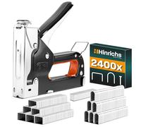 Hinrichs Staple Gun Set - 3-in-1 Professional Heavy Duty Stapler - Stapler for Upholstery Work - Suitable for Wood incl. 1600 Staples & 800 Nails - Staplegun for Clothes Fabric Timber Furniture