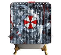 HINSCR Umbrella Corporation Shower Curtain with Hooks Polyester Waterproof Bathing Curtain Set (59in*70.8in)