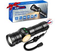 HinsGEAR Torches LED Super Bright with Magnetic, 500000 Lumens Powerful Rechargeable Torch with LCD Digital Display, High Power Torch with 9 Modes and Zoom for Camping, Emergency (Battery Included)