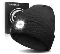 Hinshark Gifts for Men Beanie Hat with LED Light, Rechargeable Mens Stocking Fillers Beanie Hat, Secret Santa Gifts for Men Gifts for Dad for Him Black