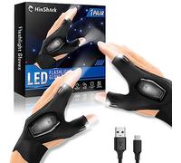 Hinshark Gifts for Men, Rechargeable LED Gloves with Lights for Fishing