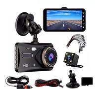 Hinsinc 4" Dash Cam Pro Car Camera Recorder Dual Front & Rear HD in Black Hinsinc Black