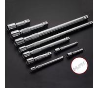 Hinsinc 9Pcs 3 Size Extension Bar Set 1/4" 3/8" 1/2" Drive Extra Long Socket Ratchet CRV in Silver Hinsinc Silver