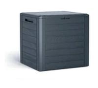 Hinsinc GREY 140L Tool Storage Box Wood Design Plastic Chest With Lid Hinsinc Grey