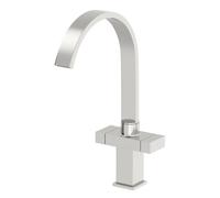 Hinsinc Modern Mono Kitchen Mixer Tap Square Swivel Spout in Silver Hinsinc Silver