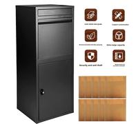 Hinsinc Parcel Box Extra Large Metal Lockable Outdoor Delivery in Black Hinsinc Black