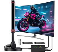 Hinsinc TV Aerial Digital Indoor TV Aerial with Amplifier Signal Magnetic Base in Black Hinsinc Black