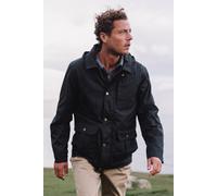 Hinter & Hobart Men's 'Darlington' Breathable Casual Full Zip Waxed Cotton Hooded Jacket in Navy | Size: XS Hinter & Hobart Navy XS