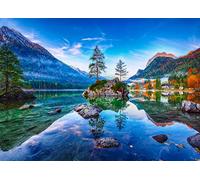 Hintersee Lake Jigsaw Puzzles for Adults 1000 Pieces | Back Letters Hints/A-D Sections, Dust-Free, 1:1 Poster Included, Puzzle Size 70×50cm, Family Indoor Activity
