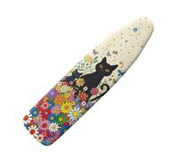 Hinthetall Flower Ironing Board Cover 15x54 Standard Size Black Cat Pattern Ironing Board Covers with Elastic Edge Funny Home Decor for Mothers Gifts