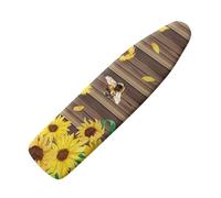 Hinthetall Sunflower Bee Ironing Board Cover Elastic Edge, Heavy Duty Iron Pad Covers Standard Boards Lightweight Full Size Scorch Resistant Padding