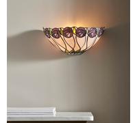 hinton tiffany glass wall light in multicolour