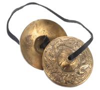 HINTRMENT 1 Pair Nepal Instrument Finger Cymbals Brass Hand Cymbals Bell with Unique Tonal Quality and Durability for Religious Ceremonies