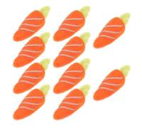 HINTRMENT 10 Pcs Brooch DIY Felt Carrot DIY Hair Pin Material Wool Felt Carrot Shape Bright Colors Smooth Surface Decorative Effect for Crafting and Needle Felting Supplies