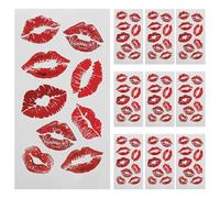 HINTRMENT 10 Sheets Fake Lip Tattoo Sticker Lip Tattoo Decals Unique Design Waterproof Ink Realistic Effect Comfortable Wear for Women Dancers Valentine's Day Party
