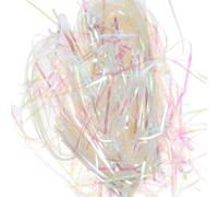 HINTRMENT 100g Pack 3mm Iridescent Crinkle Cut Plastic Shred Filler Paper for Box Packaging, Basket Decoration and Hamper Wrapping, White Decorative Packing Material