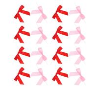 HINTRMENT 100pcs Gift Wrap Bows Mini Ribbon Bows Polyester and Iron Wire Twist Tie for Handmade Projects and Celebrations