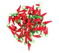 HINTRMENT 100pcs Mini Red Chili Pepper Pendants Charms Glass Jewelry Beads Versatile Multipurpose Stylish Playful Accessories for Crafting Party Scenes