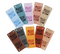 HINTRMENT 10pcs Crochet Tags for Handmade Items Sewing Labels Pu Leather Elegant Fashionable Simple Style Customizing Clothes Not Easy to Deform for Crafts and DIY Projects