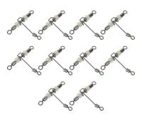 HINTRMENT 10pcs Figureeight Swivel Anti-tangle Swivels T Shaped Triple Structure Copper with Glow in The Dark Beads Versatile for Boat Fishing Reducing Risk of Detachment Fishing Enthusiasts