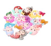 HINTRMENT 10pcs Mermaid Charms Mermaiddecor Resin Creative Adorable Cartoon Mermaidmodel Assorted Color for Phone Cases Photo Frames Theme Party Decoration Food Prop for Display Make