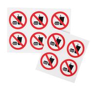 HINTRMENT 10pcs Self Adhesive Vinyl No Eating Sign Label round Warning Decals Strong Adhesive Easy to Apply Safety Stickers for Indoor Outdoor Factory Use