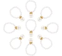 HINTRMENT 10pcs White Plastic Faux Pearl Beads Necklace with Little Yellow Duck Pendant for Dolls, Comfortable to Touch and Easy to Wear, for Decorative Needs and Creative Projects