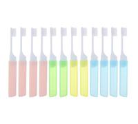 HINTRMENT 12pcs Foldable Toothbrush Oral Care Tools Mini Size Ergonomic Design Soft Nylon Bristles with Toothbrush Case for Camping and Home Use Random Color