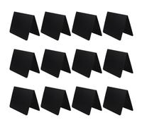 HINTRMENT 12pcs Mini Chalkboard Sign Message Board Plastic Black Matte Design Delicate Shape Reusable Easy to Clean Tabletop Display for Publicity and Price Marking